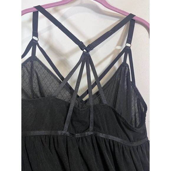 Torrid Intimates Women 3X Black Babydoll Sheer Mesh Goth Grunge Whimsigoth Fairy - Picture 10 of 14